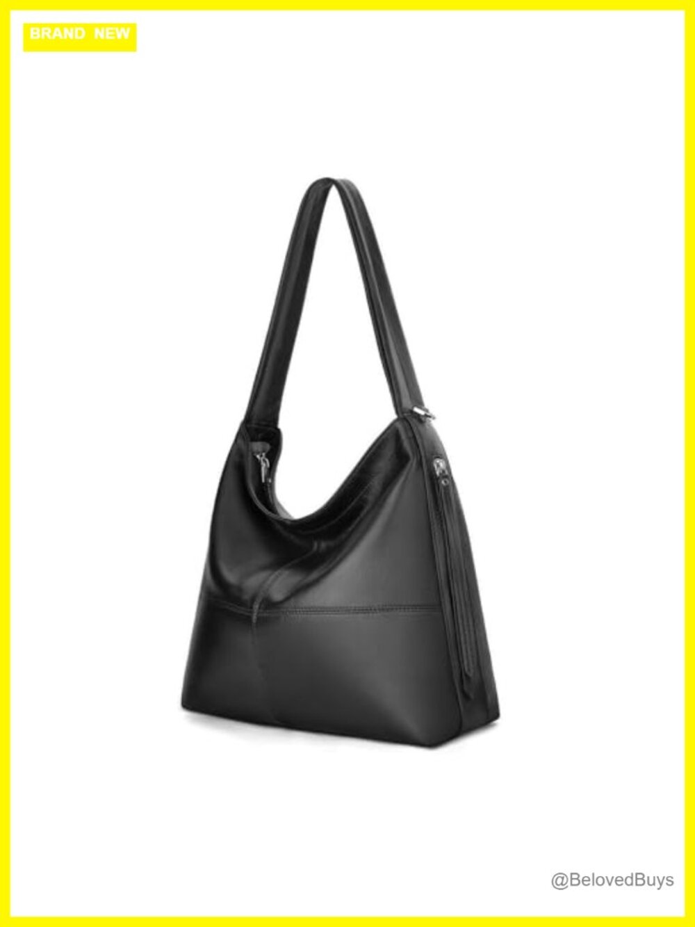 Genuine Leather Hobo Shoulder Bag Crossbody with 2 Straps